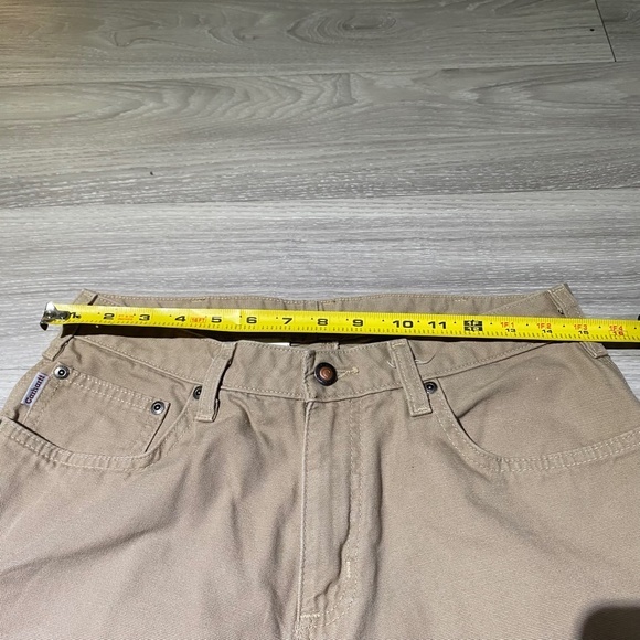 Carhartt Womens Sz 10 x 30 Khaki 2-Loop Carpenter Jeans work Pants WB159 100% Co - Picture 5 of 11